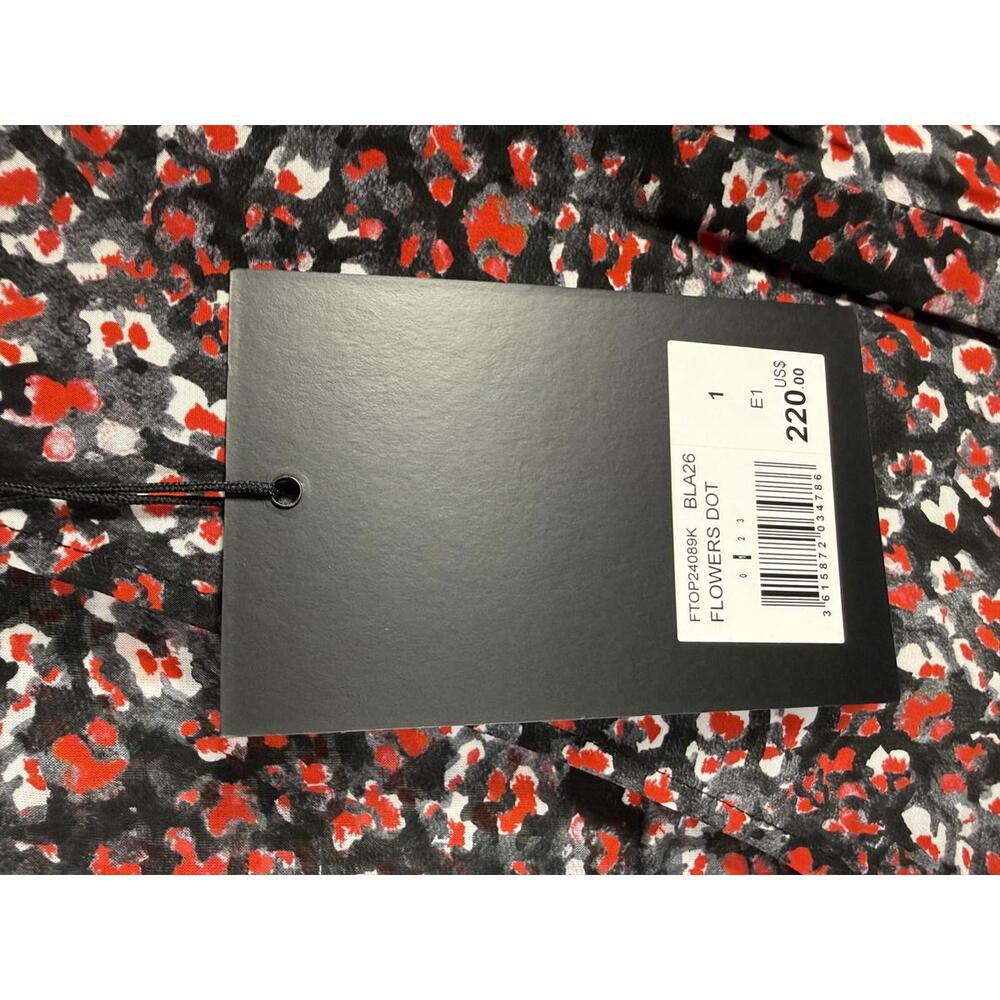The Kooples Flowers Dot Wrap Peplum Blouse 100% Viscose US Small FR 1 NWT $220 - Picture 5 of 7